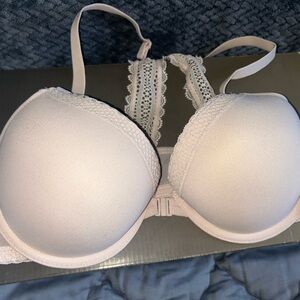 Auden Lace Lightly Lined Demi Coverage Racerback in Light Pink Cream